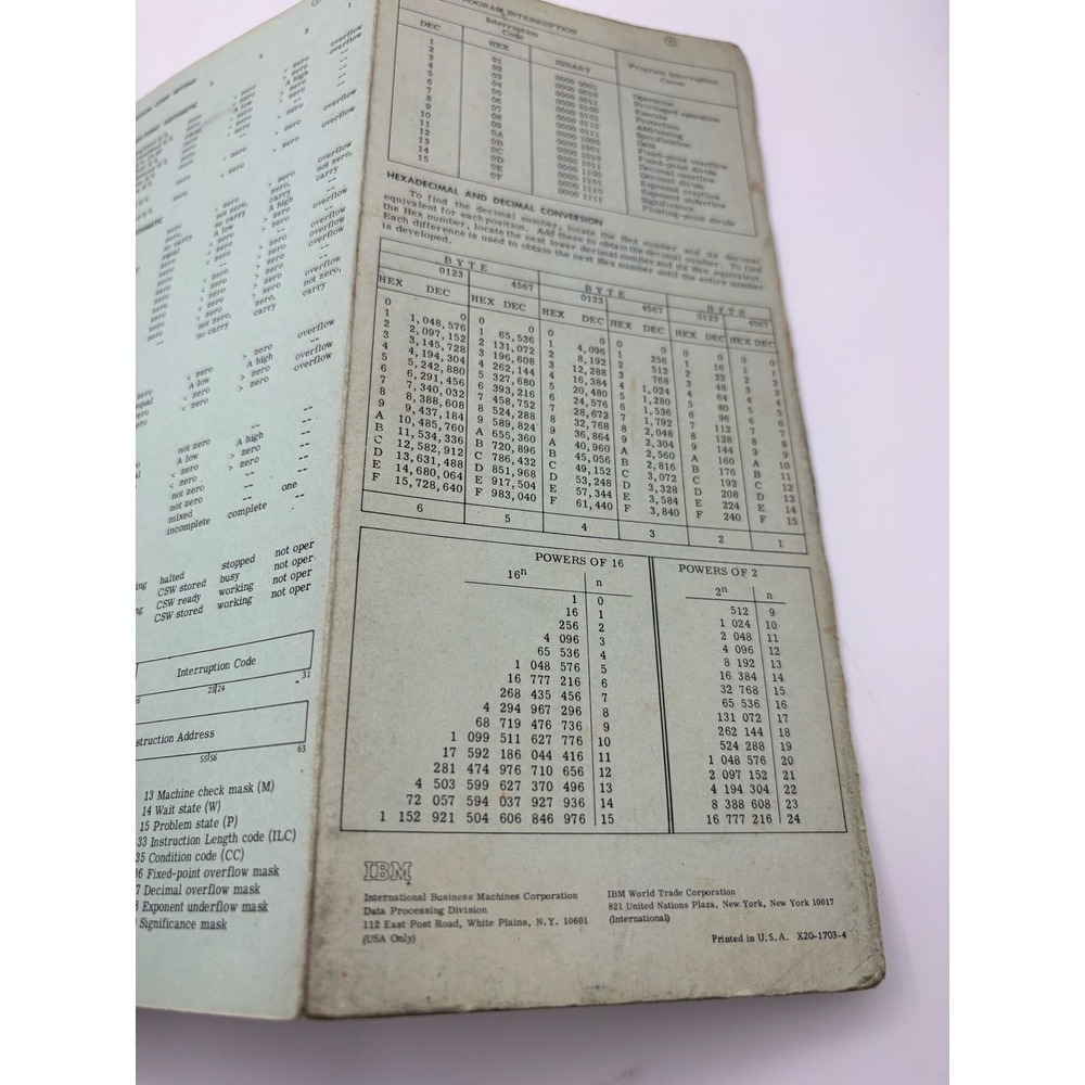 IBM SYSTEM/360 REFERENCE‎ DATA BROCHURE X20-1703-4 USED - Picture 9 of 12